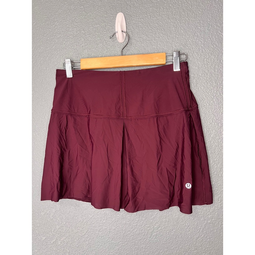 Lululemon Pace Rival Skirt Tall Burgundy Wine Pleated Tennis Skirt Size 6 Tall